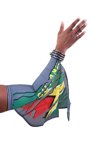 GUYANA CAMOUFLAGE ARM WAVE ARM and LEG FLAG (ARM SLEEVE, BAND) new WEARABLE FLAGS for CARNIVAL