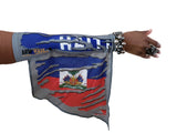 HAITI CAMOUFLAGE ARM WAVE LEG FLAG (ARM SLEEVE, BAND) new WEARABLE FLAGS for CARNIVAL