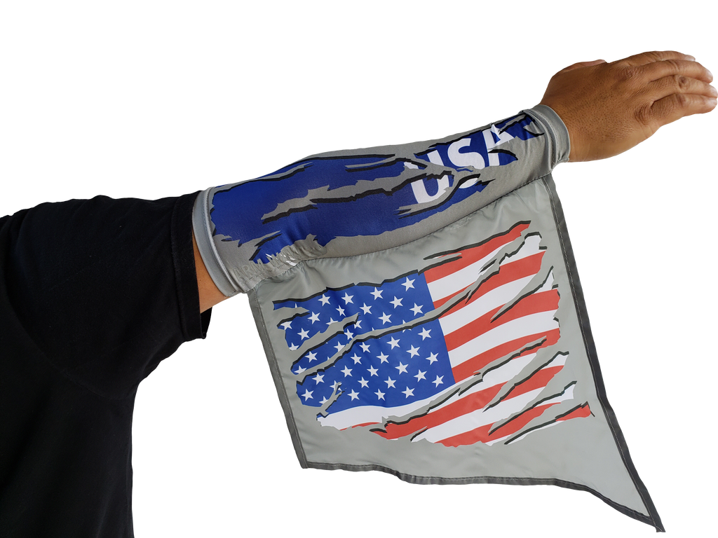 USA REFLECTIVE ARM SLEEVE FLAG, wearable flags that reflect light Arm